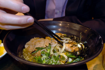 tonkatsu with noodles