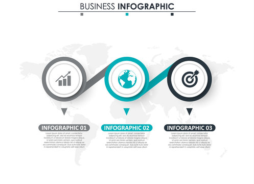 Business data, chart. Abstract elements of graph, diagram with 3 steps, strategy, options, parts or processes. Vector business template for presentation. Creative concept for infographic
