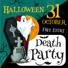Halloween party invitation vector poster