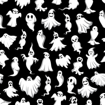 Halloween vector spooky party ghost pattern