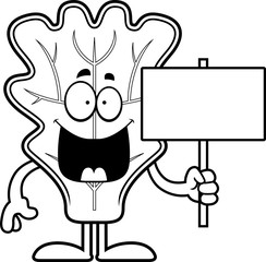 Cartoon Lettuce Leaf Sign