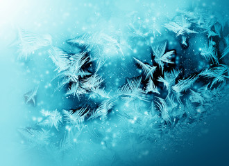 Frosty pattern on winter