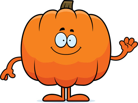 Cartoon Pumpkin Waving