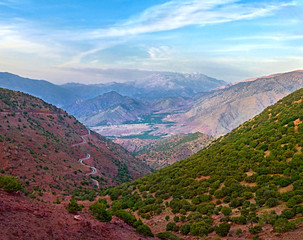 gorge in the mountains of Atlas, Morocco