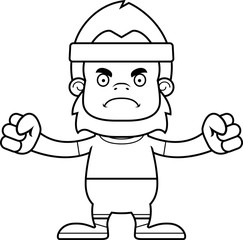 Cartoon Angry Fitness Sasquatch