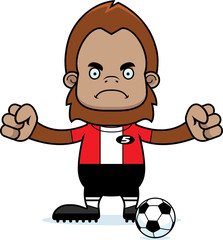 Cartoon Angry Soccer Player Sasquatch