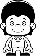 Obraz premium Cartoon Smiling Businessperson Chimpanzee