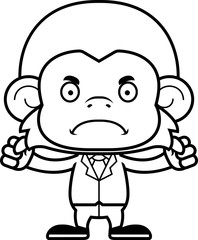 Cartoon Angry Businessperson Monkey