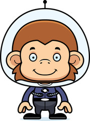 Cartoon Smiling Spaceman Monkey