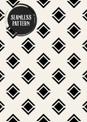 Abstract concept vector monochrome geometric pattern. Black and white minimal background. Creative illustration template. Seamless stylish texture. For wallpaper, surface, web design, textile, decor.