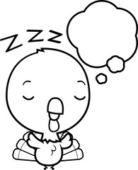 Cartoon Baby Turkey Dreaming