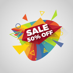 special offer sale tag discount symbol in rainbow colors