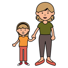 mother with daughter avatars characters