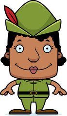 Cartoon Smiling Robin Hood Woman