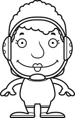 Cartoon Smiling Wrestler Woman