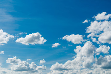 Wonderful blue sky and white clouds panorama