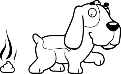 Cartoon Basset Hound Poop