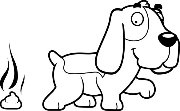 recommend clip art: Cartoon Basset Hound Poop