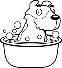 Cartoon Jack Russell Terrier Bath