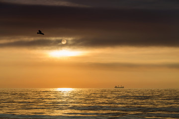 Fototapeta na wymiar Beautiful sunrise at Black Sea, Romania