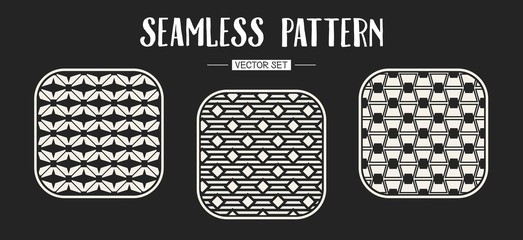 Abstract concept vector monochrome geometric pattern. Black and white minimal background. Creative illustration template. Seamless stylish texture. For wallpaper, surface, web design, textile, decor.