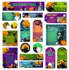 Obraz premium Halloween holiday trick treat greeting cards