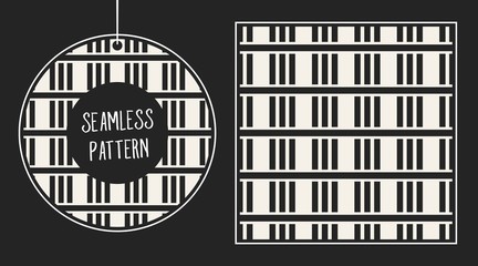 Abstract concept vector monochrome geometric pattern. Black and white minimal background. Creative illustration template. Seamless stylish texture. For wallpaper, surface, web design, textile, decor.