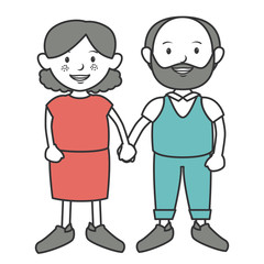 parent couple avatars characters vector illustration design