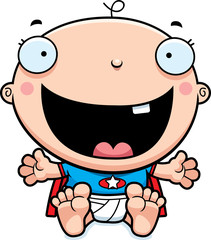 Cartoon Superhero Baby Happy