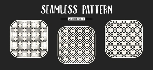 Abstract concept vector monochrome geometric pattern. Black and white minimal background. Creative illustration template. Seamless stylish texture. For wallpaper, surface, web design, textile, decor.