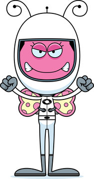 Cartoon Angry Astronaut Butterfly