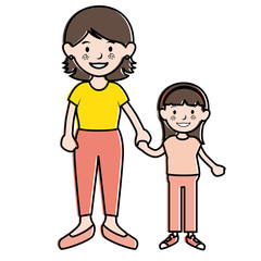 mother with daughter avatars characters