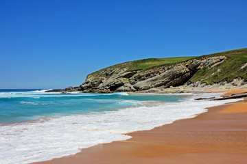 Fototapeta na wymiar Perfect beach in summer with clear sand