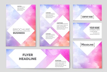Fototapeta premium Abstract vector layout background set. For art template design, list, front page, mockup brochure theme style, banner, idea, cover, booklet, print, flyer, book, blank, card, ad, sign, sheet,, a4.