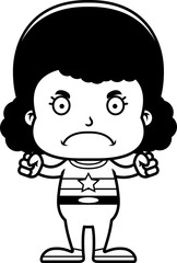 Cartoon Angry Superhero Girl