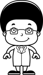 Cartoon Smiling Scientist Boy