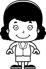 Cartoon Smiling Businessperson Girl