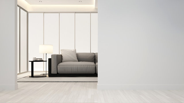 living room in apartment or hotel - Interior Design - 3D Rendering