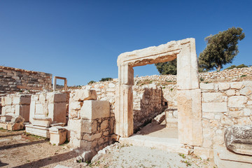 City walls in the ruins of Troy, Turkey.