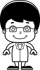 Cartoon Smiling Scientist Boy