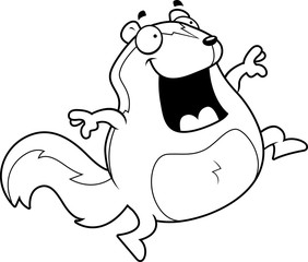 Cartoon Skunk Jumping