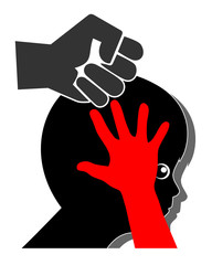Obraz premium Violence against Kids. Concept sign for corporal punishment and spanking causing pain