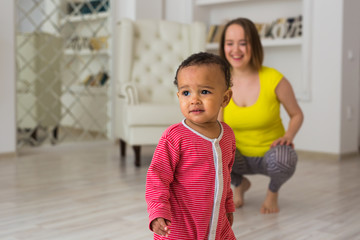 Portrait of a Mixed Race Smiling baby