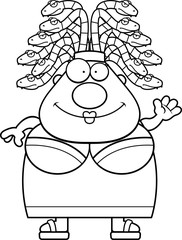 Cartoon Medusa Waving