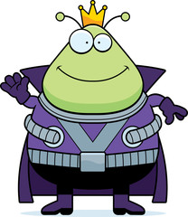 Waving Cartoon Martian King