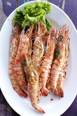 Fresh grilled shrimps
