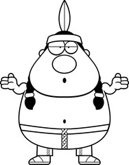 Cartoon Native American Confused