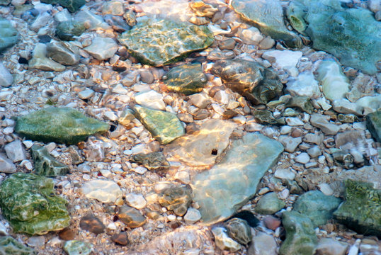 Stones in sea water