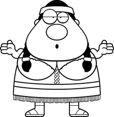 Cartoon Native American Confused