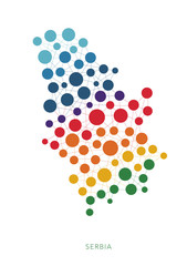 dotted texture Serbia vector background